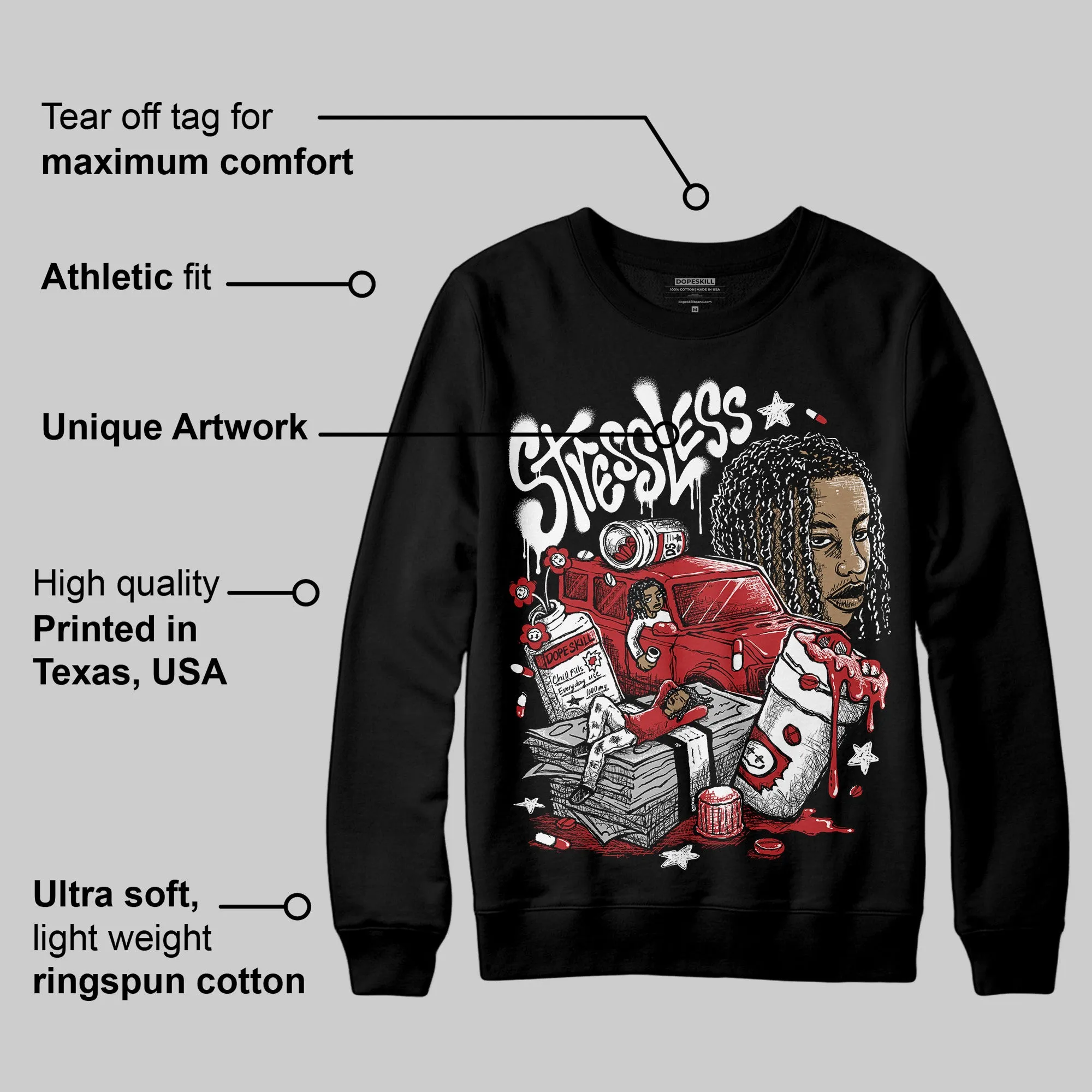 Black Toe Reimagined 1s DopeSkill Sweatshirt Stressless Graphic sold by DopeSkill product image thumbnail 3