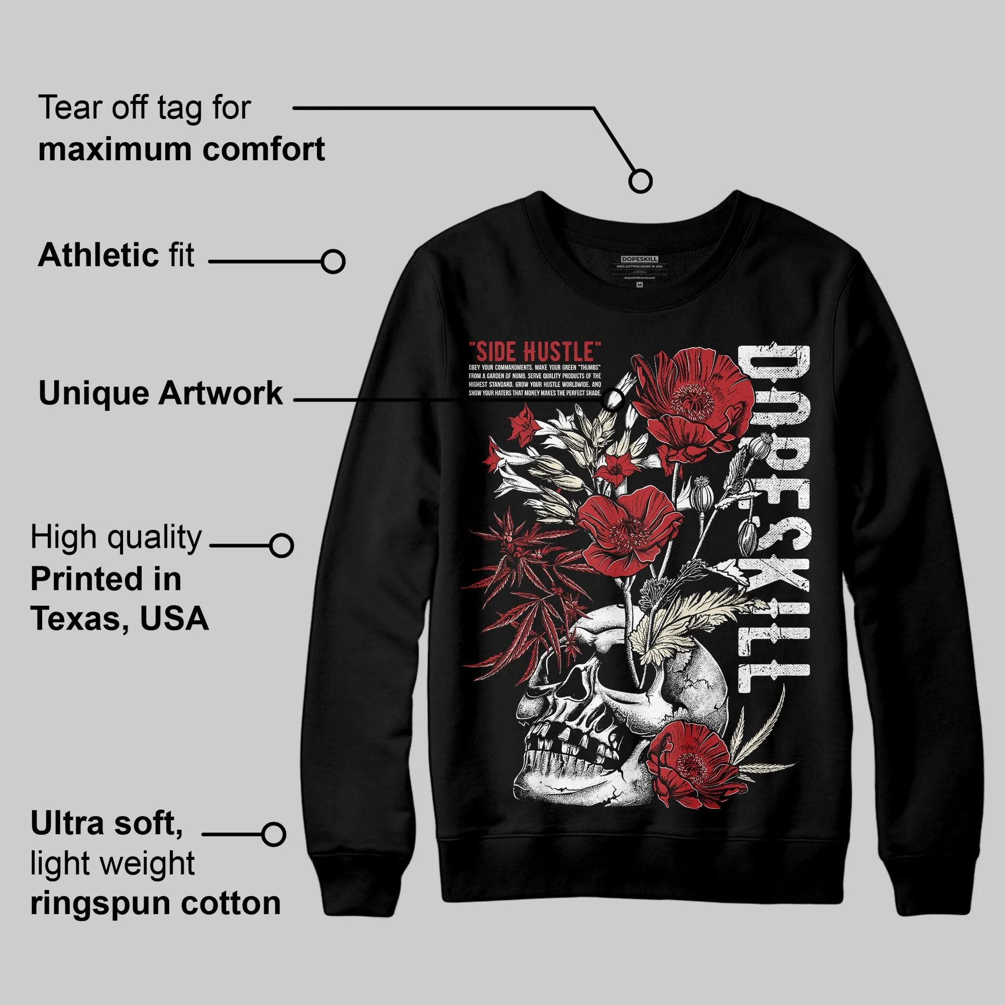 Black Toe Reimagined 1s DopeSkill Sweatshirt Side Hustle Graphic sold by DopeSkill product image thumbnail 3