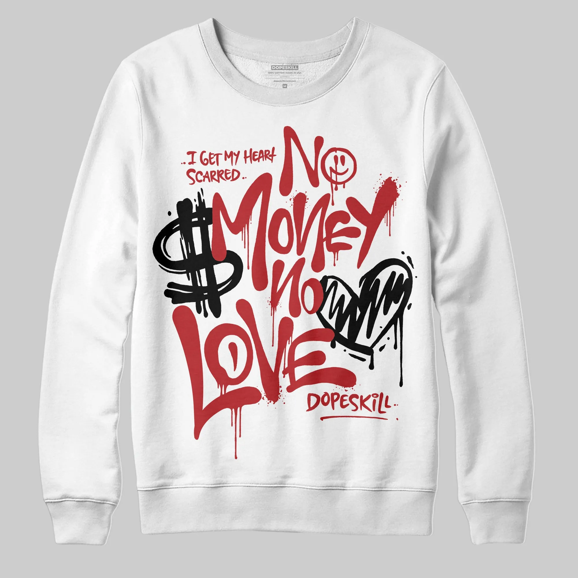 Black Toe Reimagined 1s DopeSkill Sweatshirt No Money No Love Typo Graphic sold by DopeSkill product image thumbnail 2