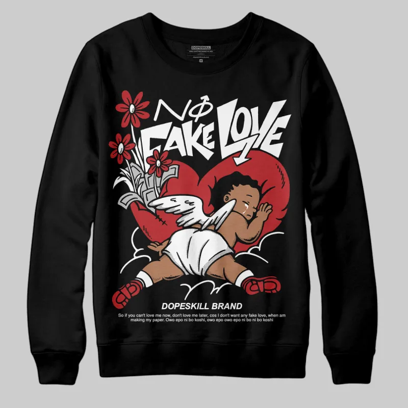 Black Toe Reimagined 1s DopeSkill Sweatshirt No Fake Love Graphic sold by DopeSkill