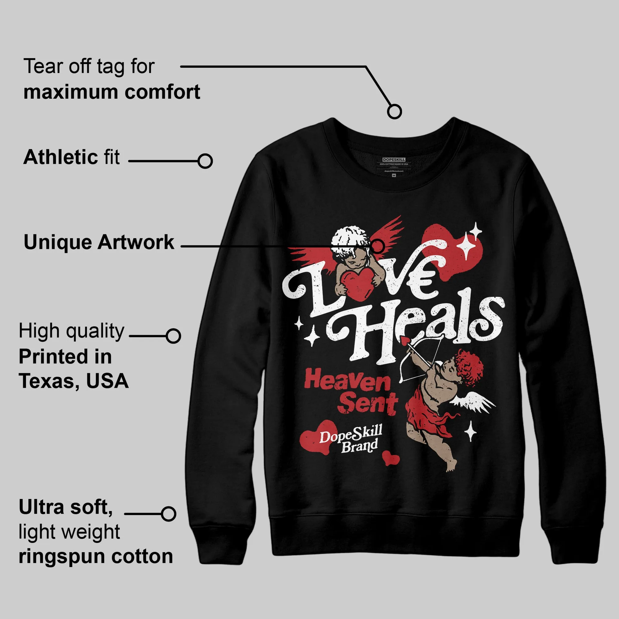 Black Toe Reimagined 1s DopeSkill Sweatshirt New Love Heals Graphic sold by DopeSkill product image thumbnail 3
