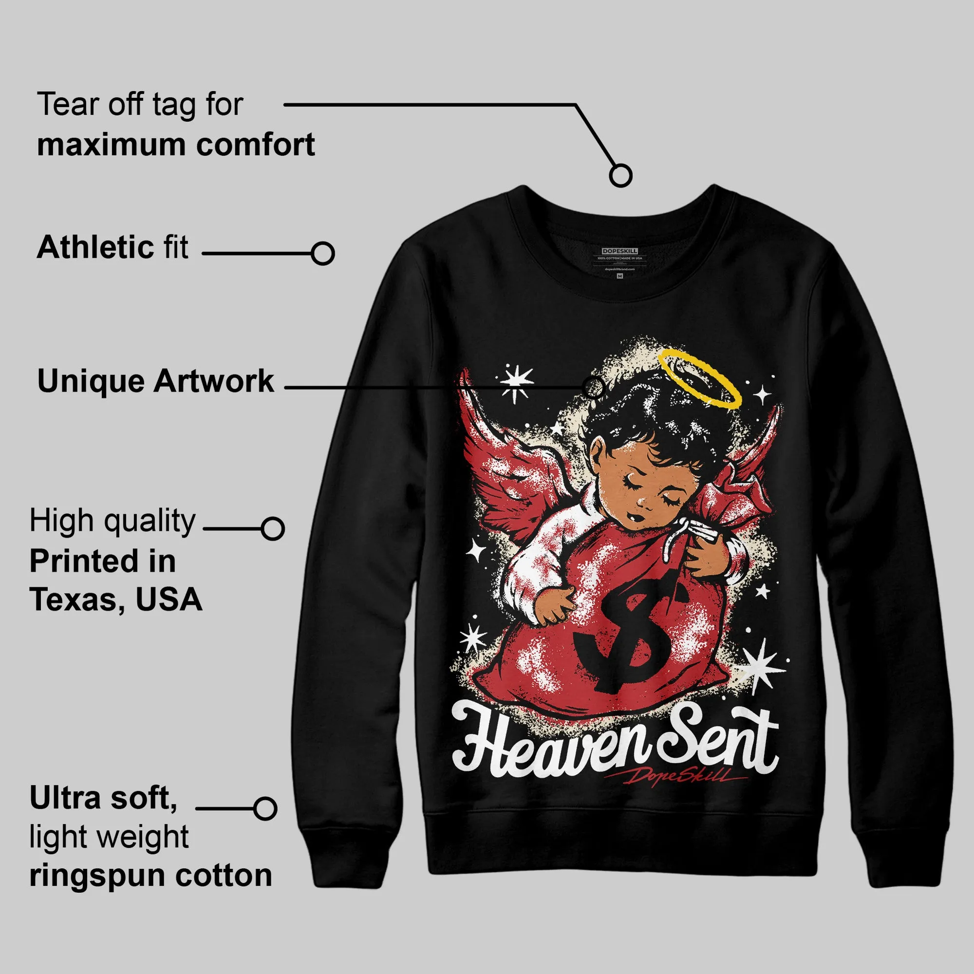 Black Toe Reimagined 1s DopeSkill Sweatshirt Heaven Sent Graphic sold by DopeSkill product image thumbnail 3