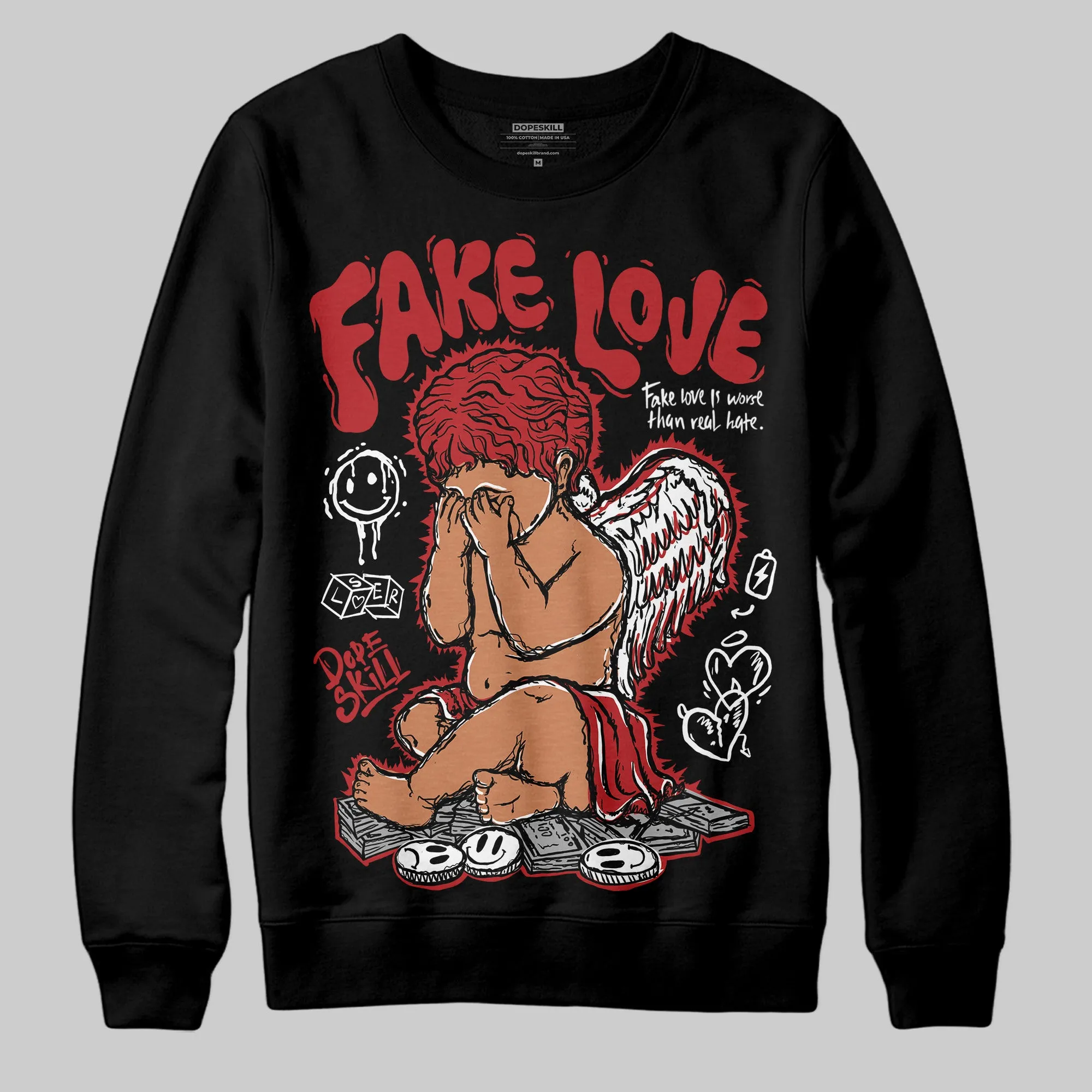 Black Toe Reimagined 1s DopeSkill Sweatshirt False Love Graphic sold by DopeSkill