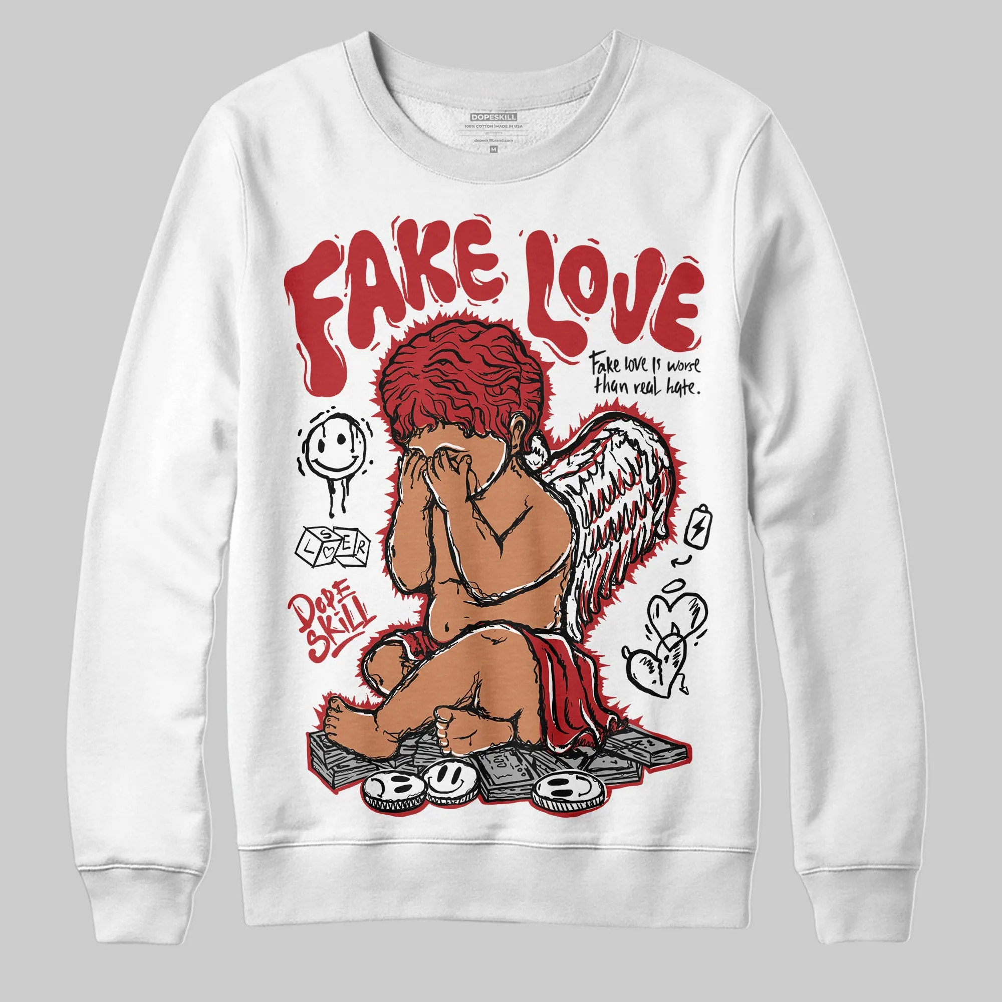 Black Toe Reimagined 1s DopeSkill Sweatshirt False Love Graphic sold by DopeSkill product image thumbnail 2