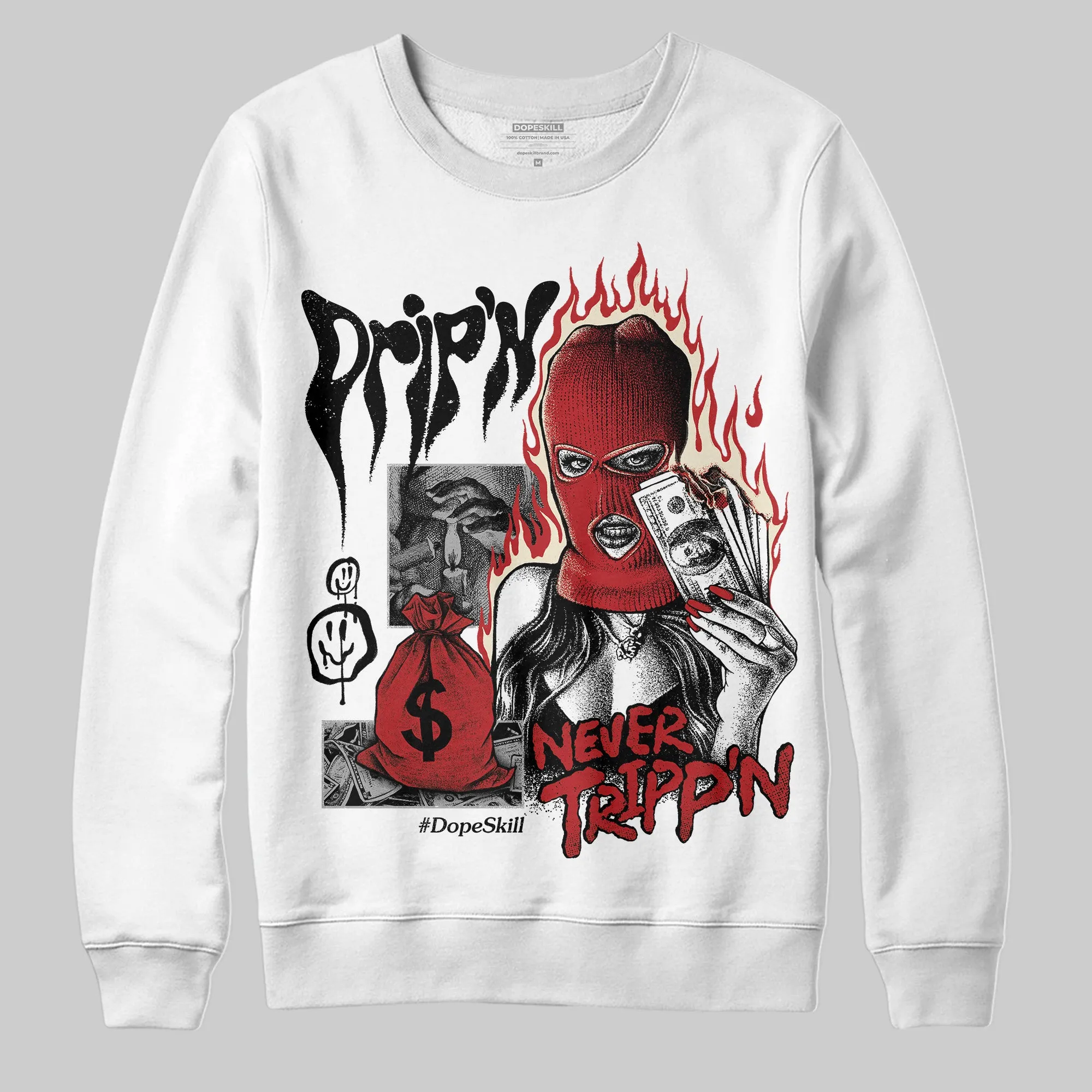 Black Toe Reimagined 1s DopeSkill Sweatshirt Drip'n Never Tripp'n Graphic sold by DopeSkill product image thumbnail 2