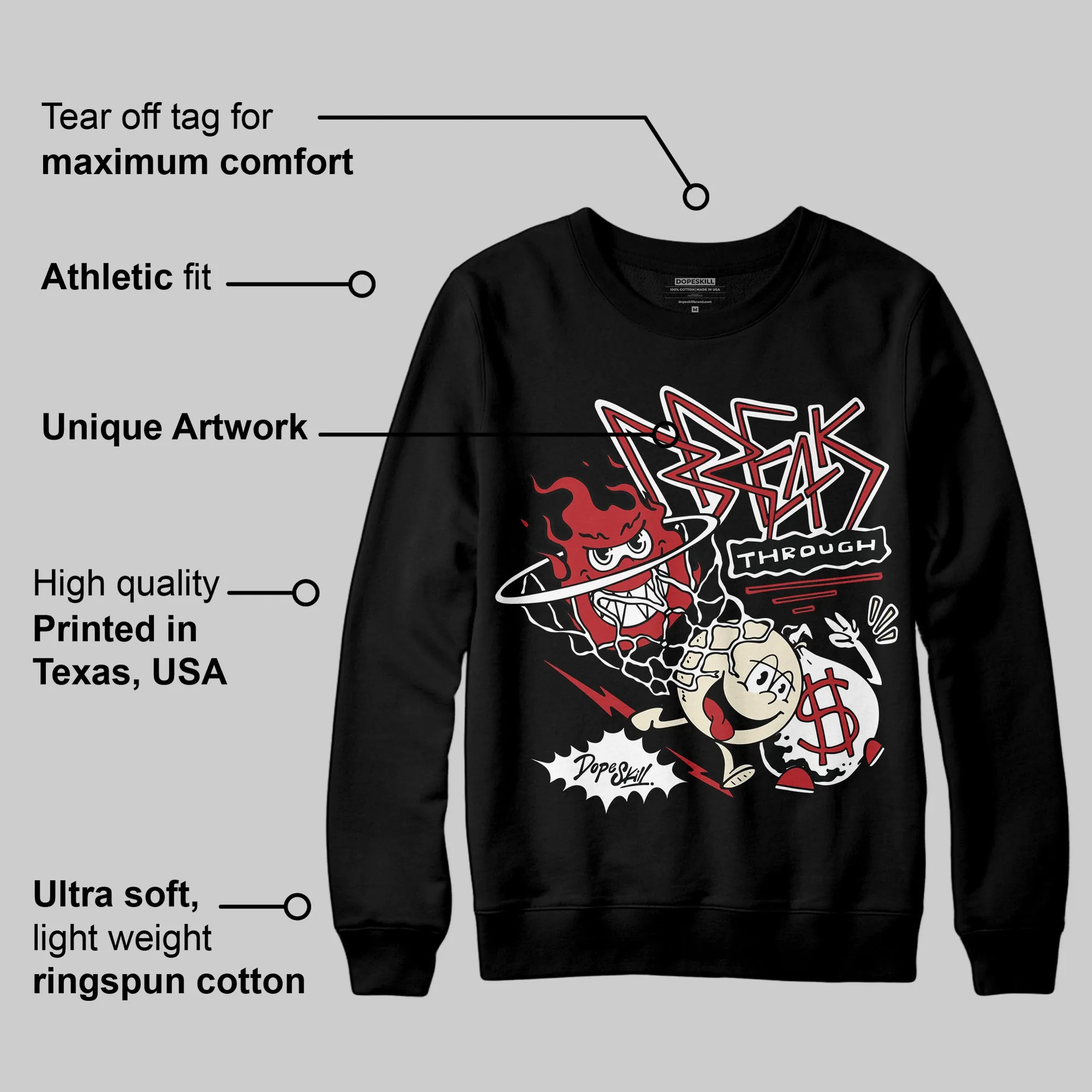 Black Toe Reimagined 1s DopeSkill Sweatshirt Break Through Graphic sold by DopeSkill product image thumbnail 3