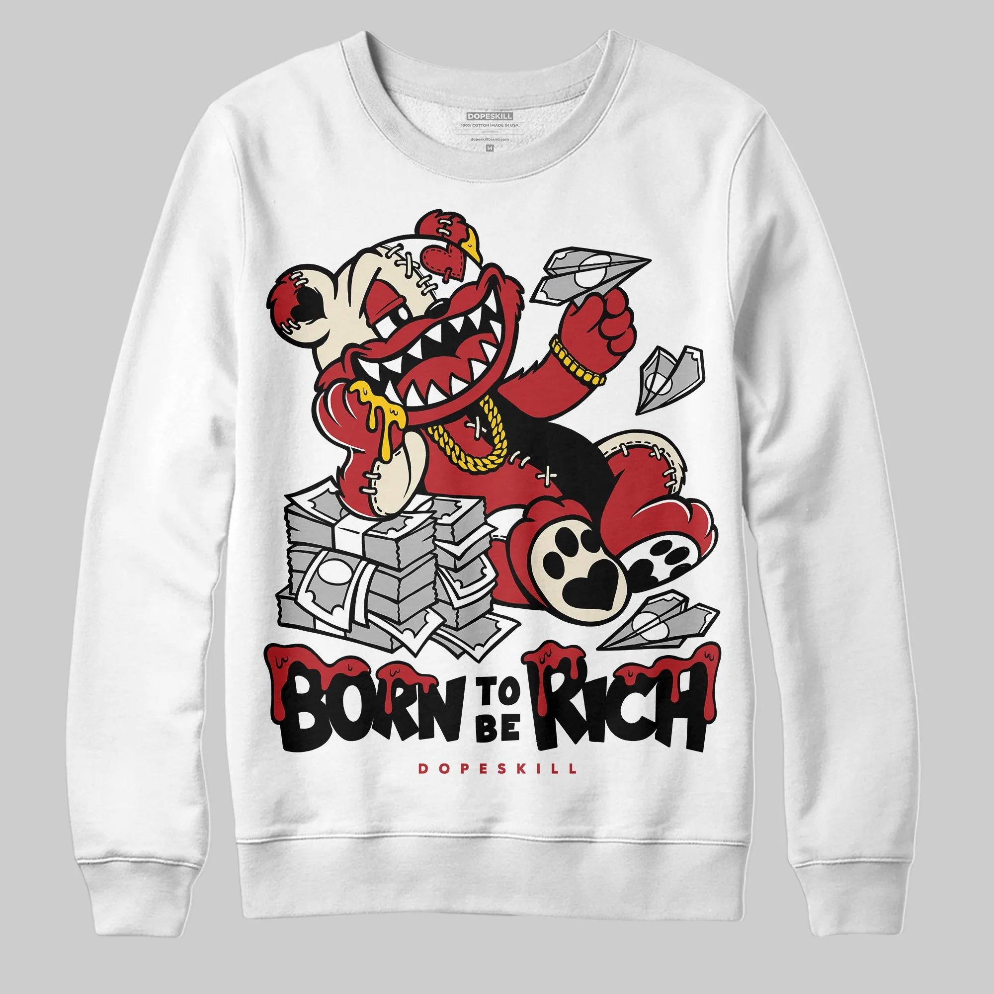 Black Toe Reimagined 1s DopeSkill Sweatshirt Born To Be Rich Graphic sold by DopeSkill product image thumbnail 2