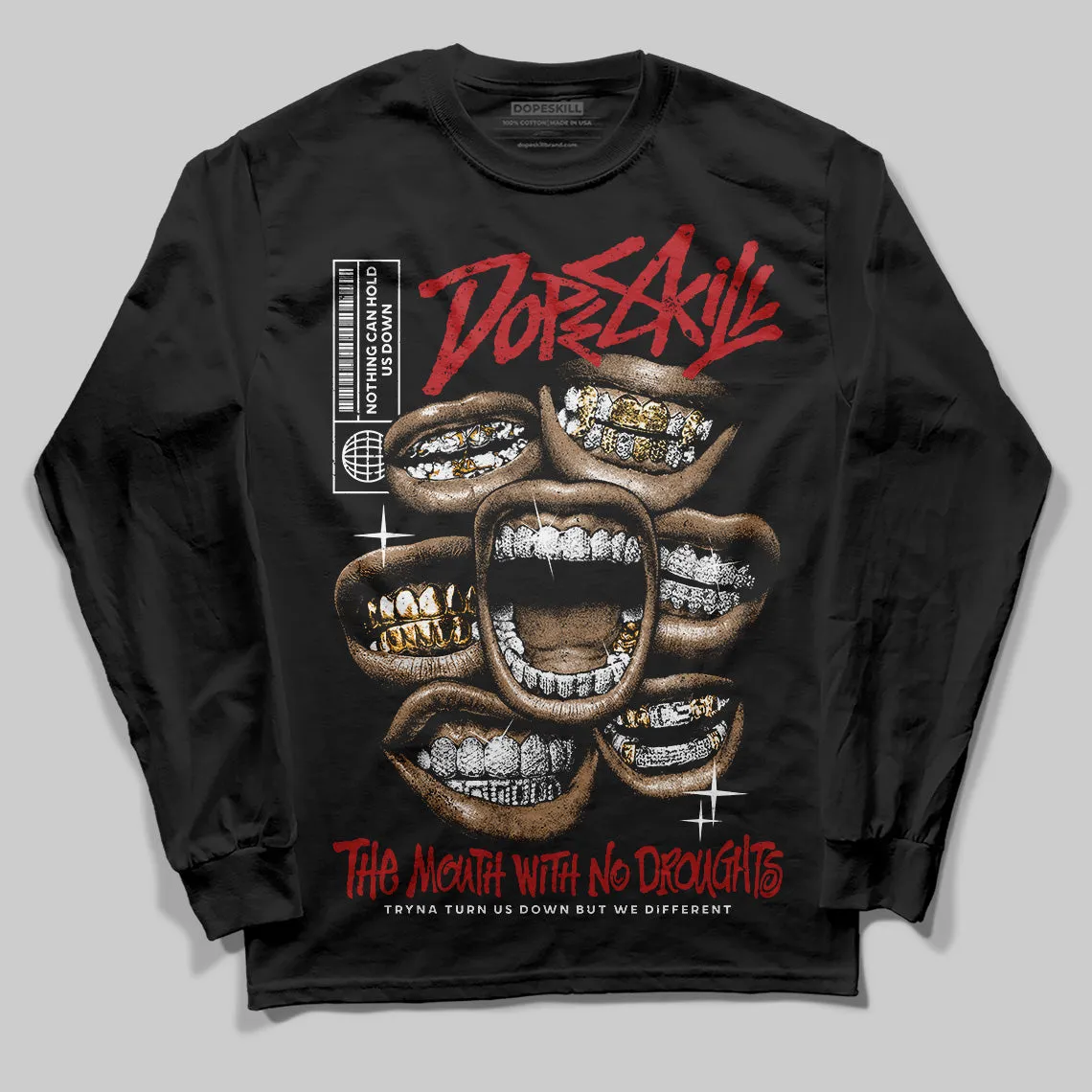 Black Toe Reimagined 1s DopeSkill Long Sleeve T-Shirt The Mouth With No Droughts Graphic sold by DopeSkill