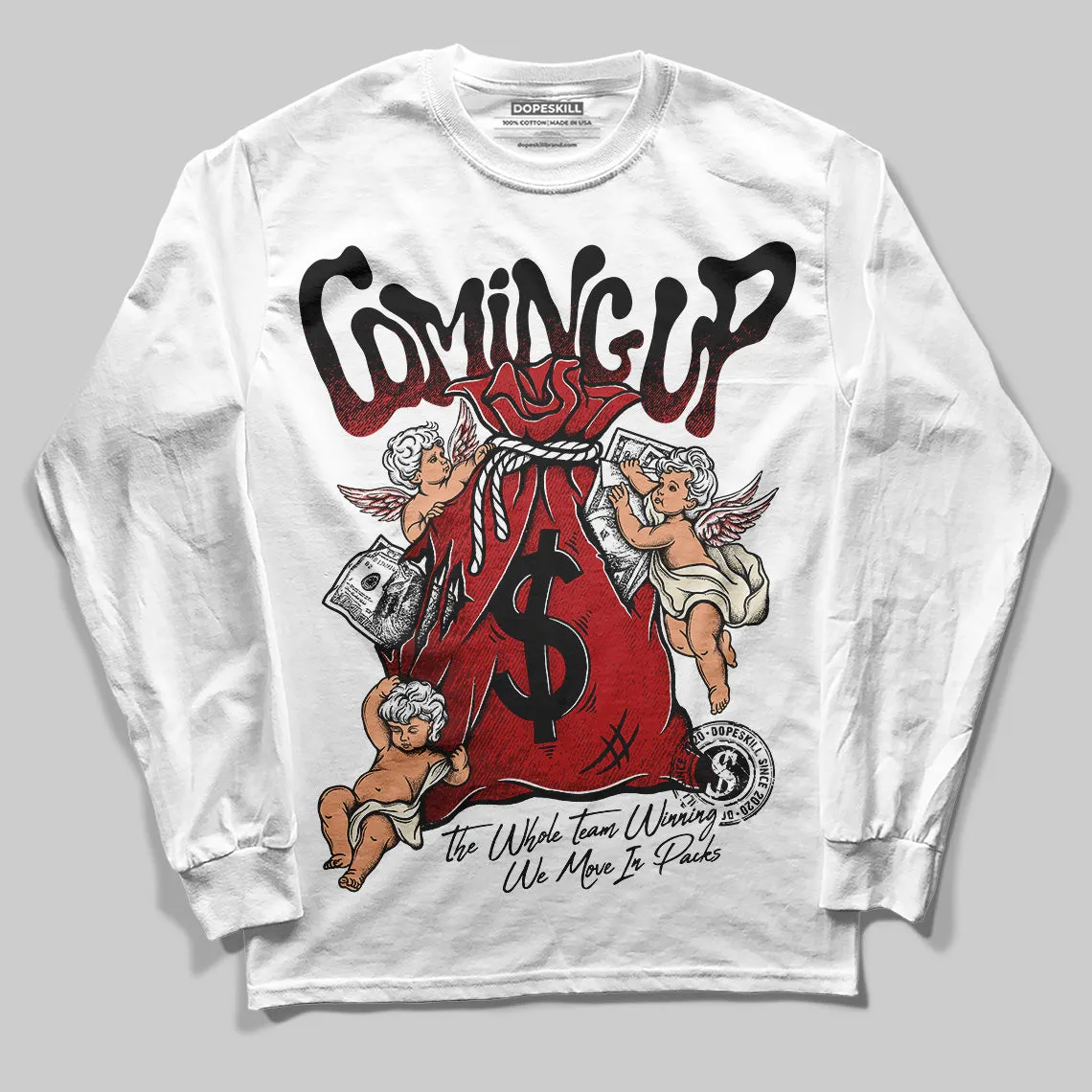 Black Toe Reimagined 1s DopeSkill Long Sleeve T-Shirt Money Bag Coming Up Graphic sold by DopeSkill product image thumbnail 2