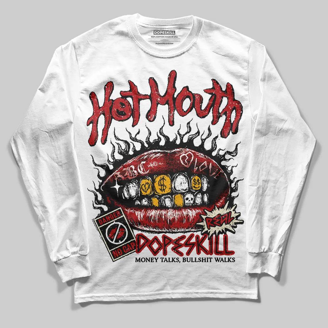 Black Toe Reimagined 1s DopeSkill Long Sleeve T-Shirt Hot Mouth Graphic sold by DopeSkill product image thumbnail 2