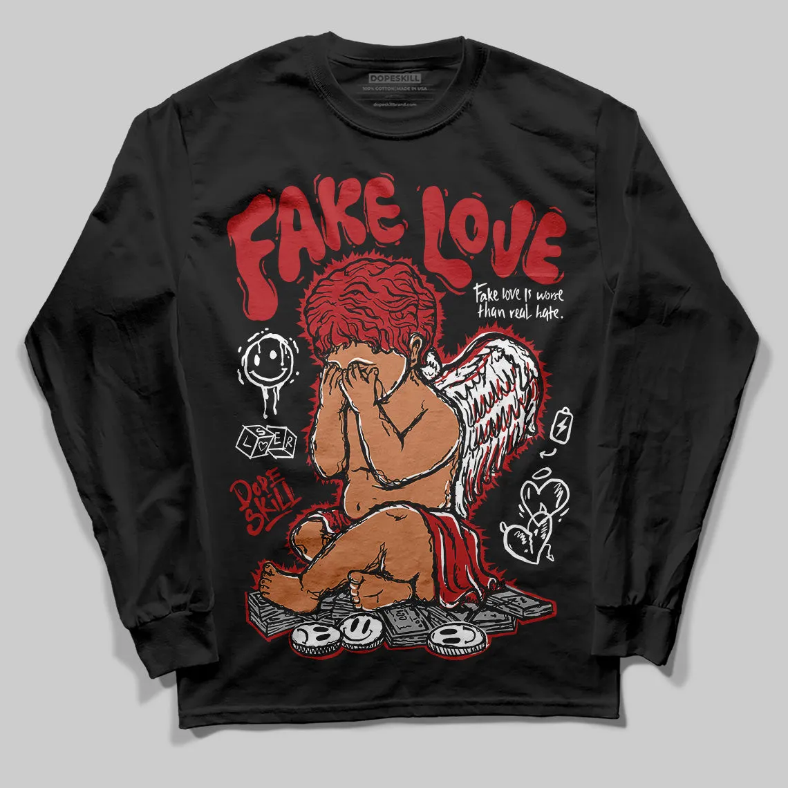 Black Toe Reimagined 1s DopeSkill Long Sleeve T-Shirt False Love Graphic sold by DopeSkill