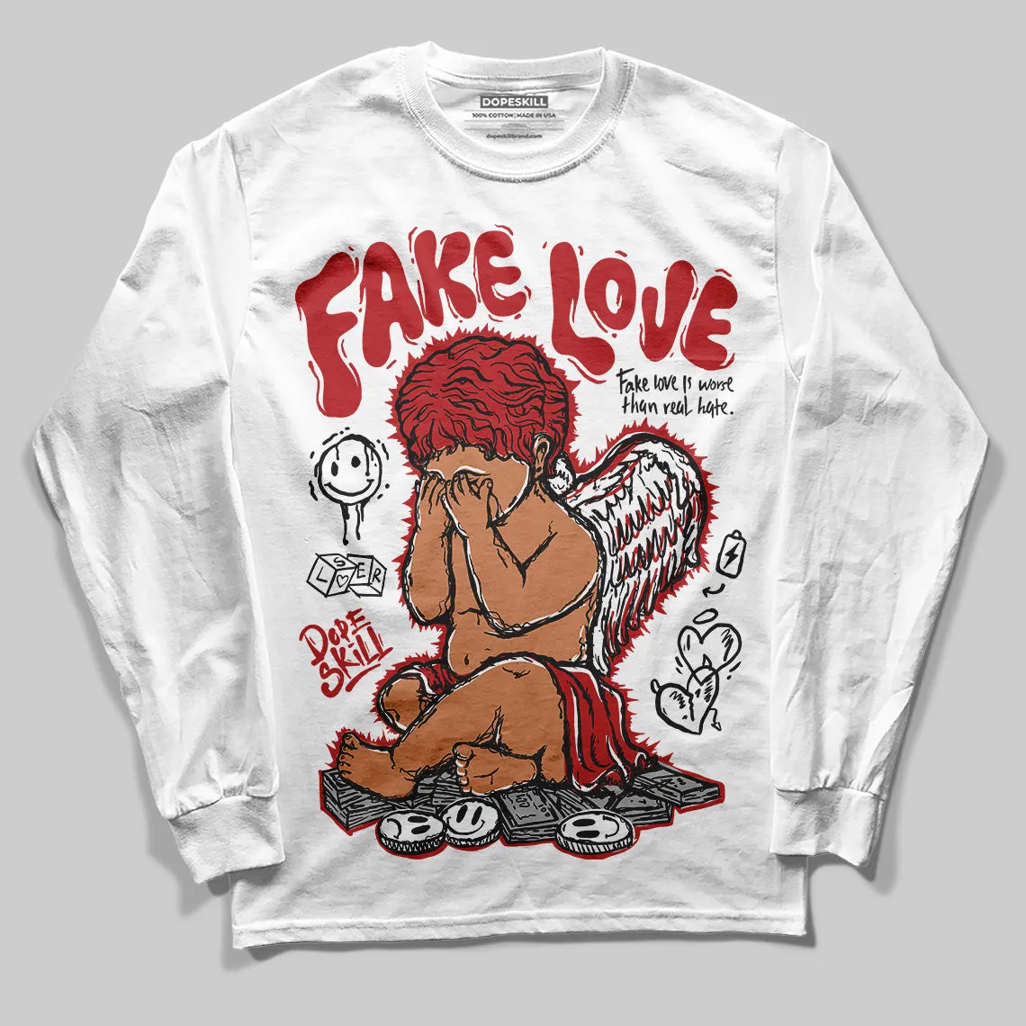 Black Toe Reimagined 1s DopeSkill Long Sleeve T-Shirt False Love Graphic sold by DopeSkill product image thumbnail 2