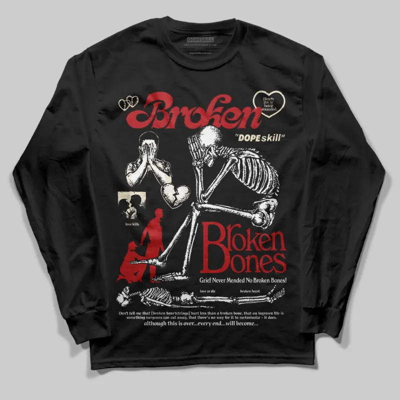Black Toe Reimagined 1s DopeSkill Long Sleeve T-Shirt Broken Bones Graphic sold by DopeSkill