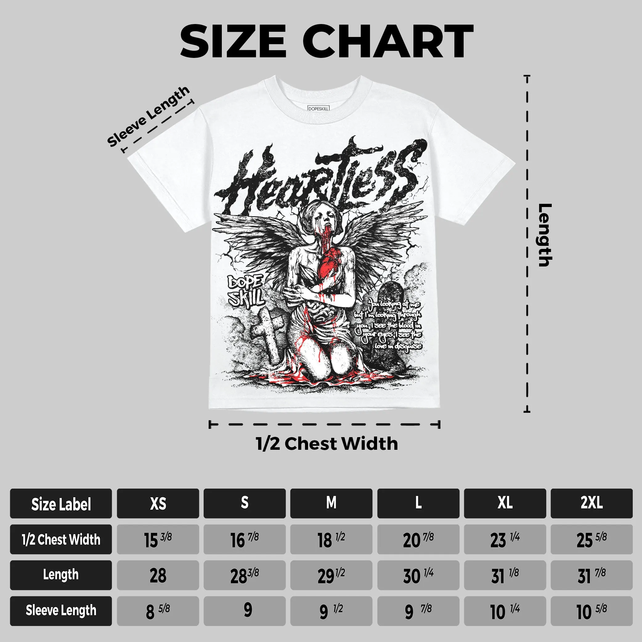 Black and White Collection DopeSkill Oversize Print T-Shirt Heartless Graphic sold by DopeSkill product image thumbnail 2