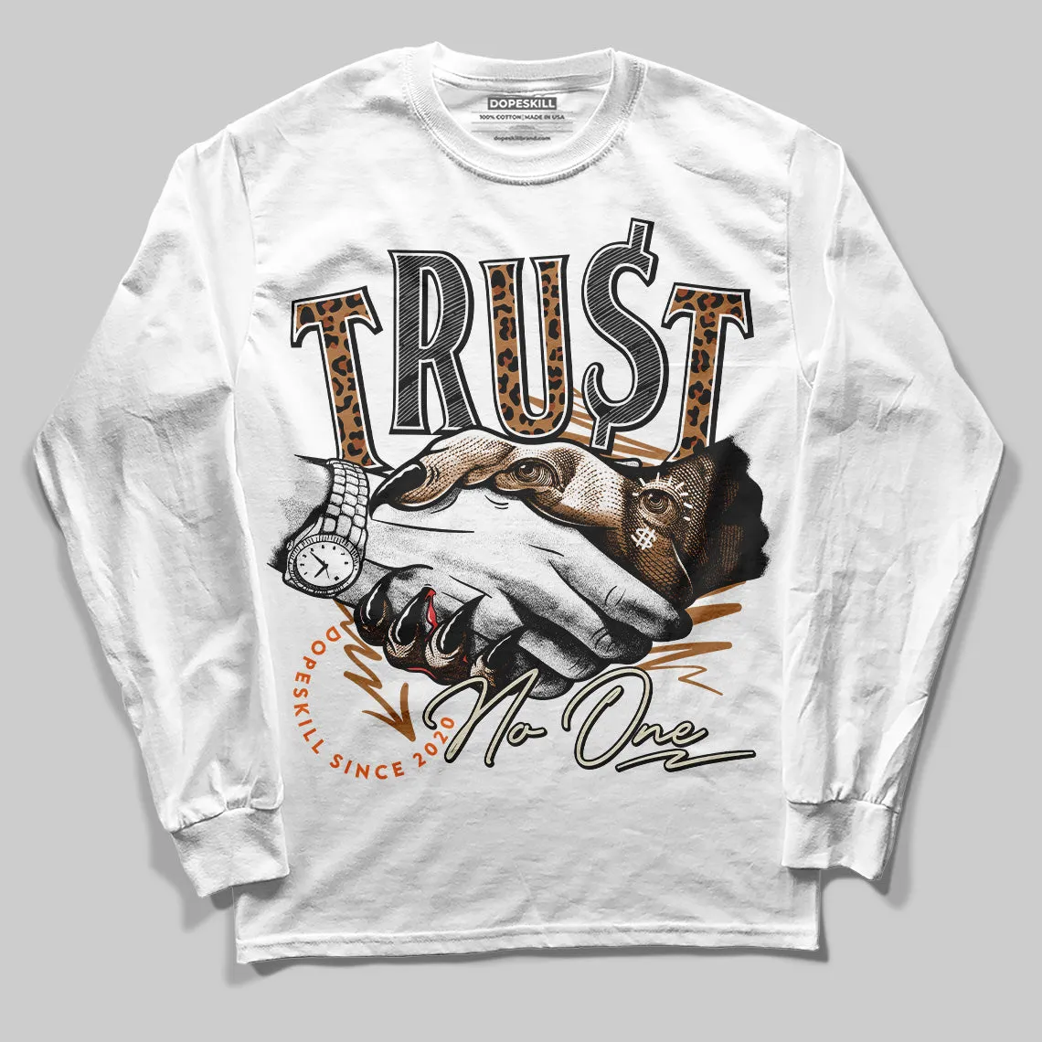 Samba Leopard Pack Preloved Red DopeSkill Long Sleeve T-Shirt Trust No One Graphic sold by DopeSkill