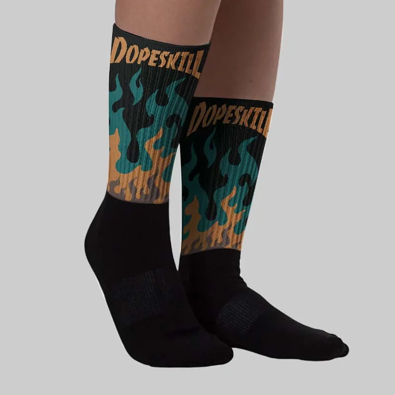 Samba Leopard Pack Collegiate Green DopeSkill Sublimated Sock FIRE Graphic sold by DopeSkill product image thumbnail 2