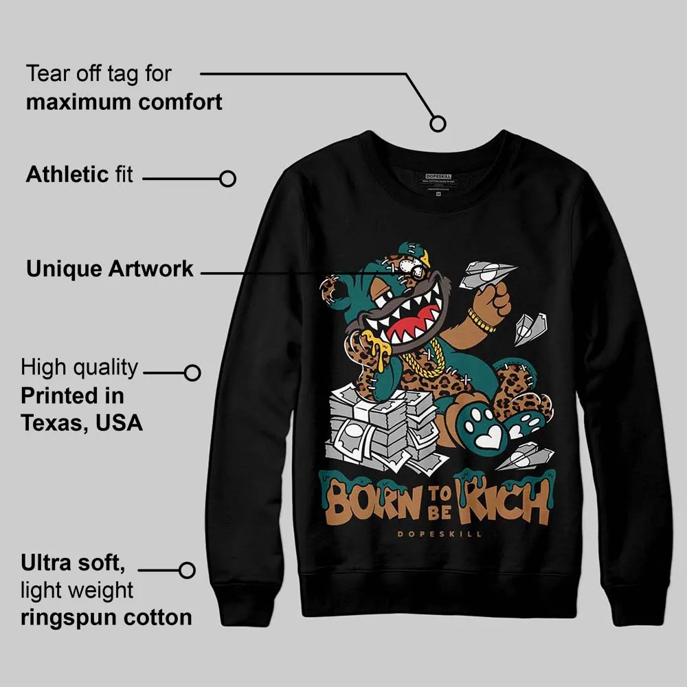 Samba Leopard Pack Collegiate Green DopeSkill Sweatshirt Born To Be Rich Graphic sold by DopeSkill product image thumbnail 3