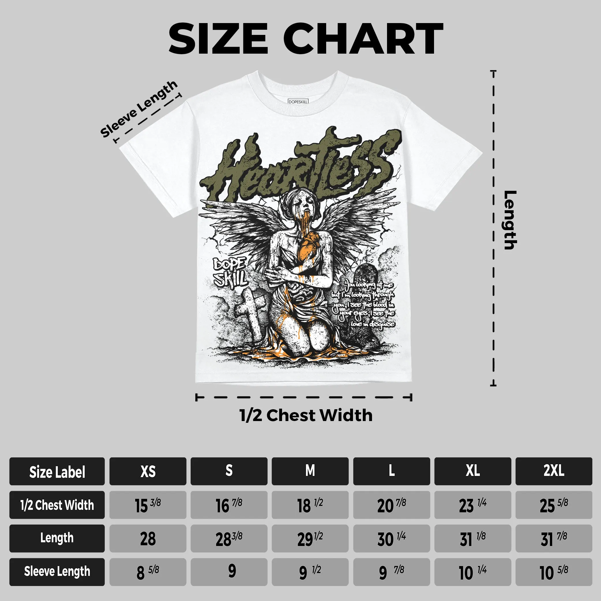 Olive 5s DopeSkill Oversize Print T-Shirt Heartless Graphic sold by DopeSkill product image thumbnail 2