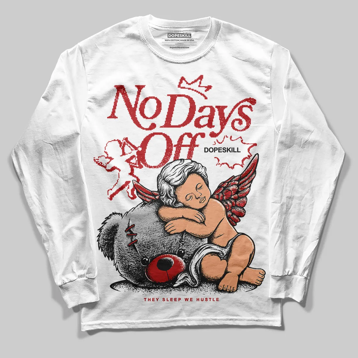 Flu Game 12s DopeSkill Long Sleeve T-Shirt New No Days Off Graphic sold by DopeSkill product image thumbnail 2