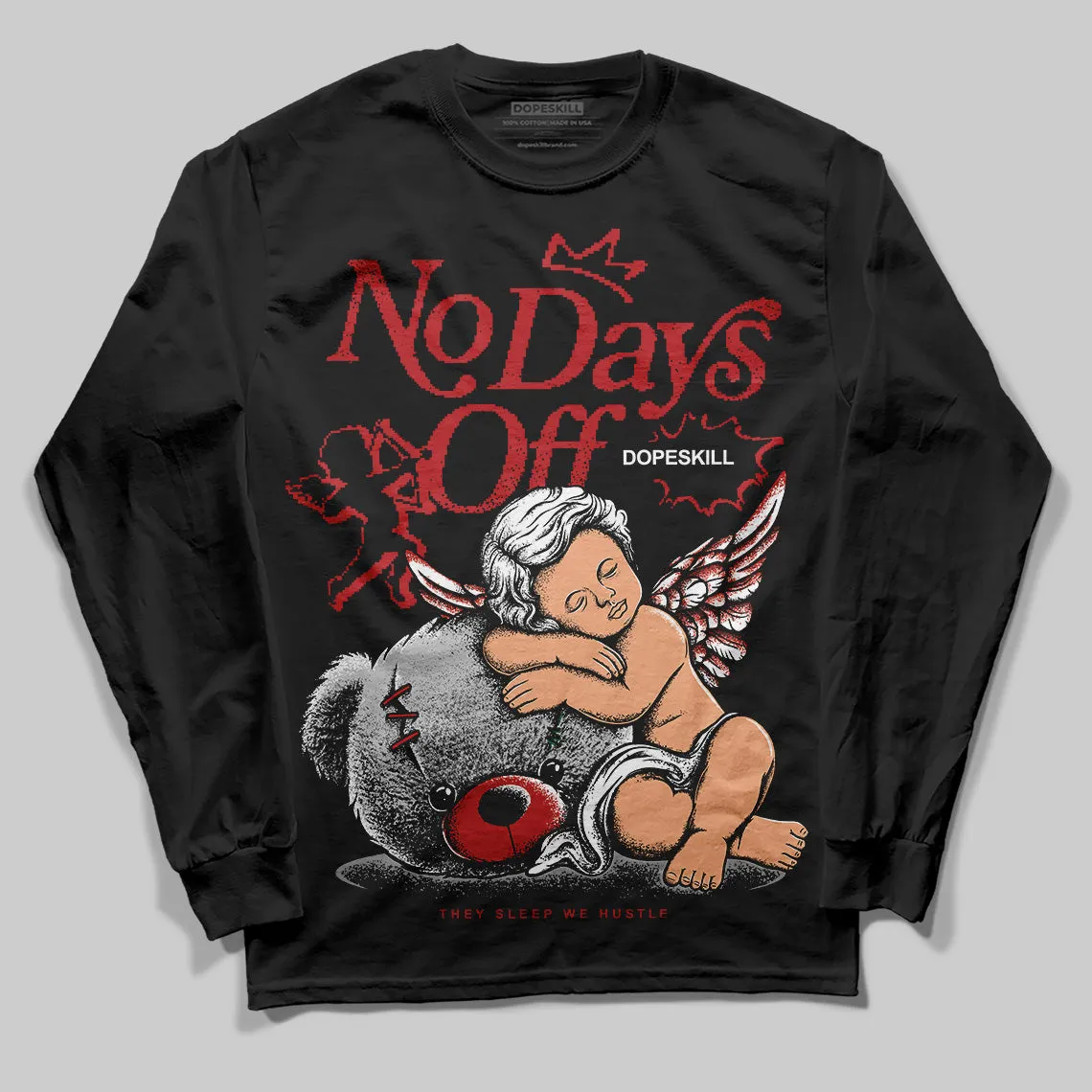 Flu Game 12s DopeSkill Long Sleeve T-Shirt New No Days Off Graphic sold by DopeSkill