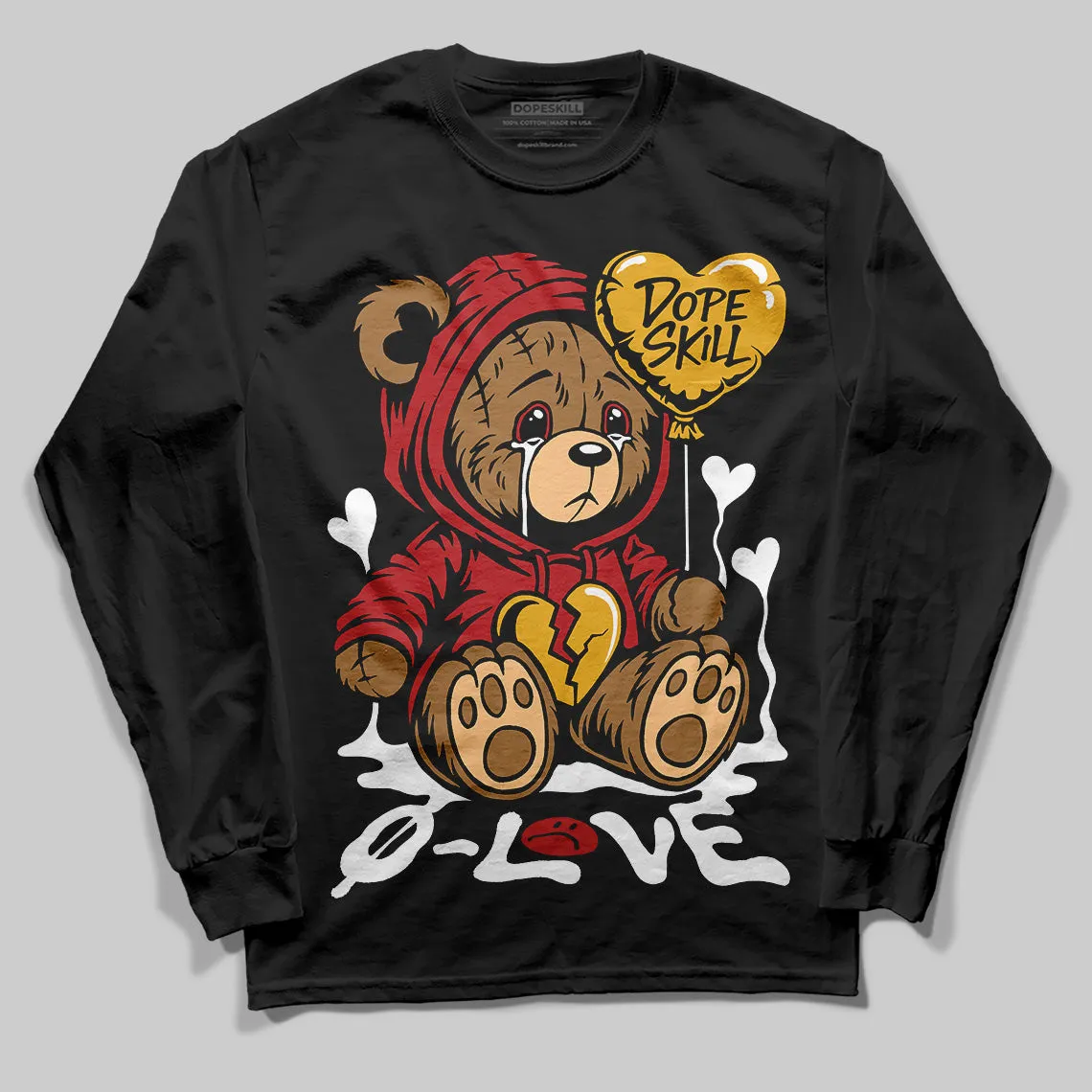 Flu Game 12s DopeSkill Long Sleeve T-Shirt Broken Bear Graphic sold by DopeSkill