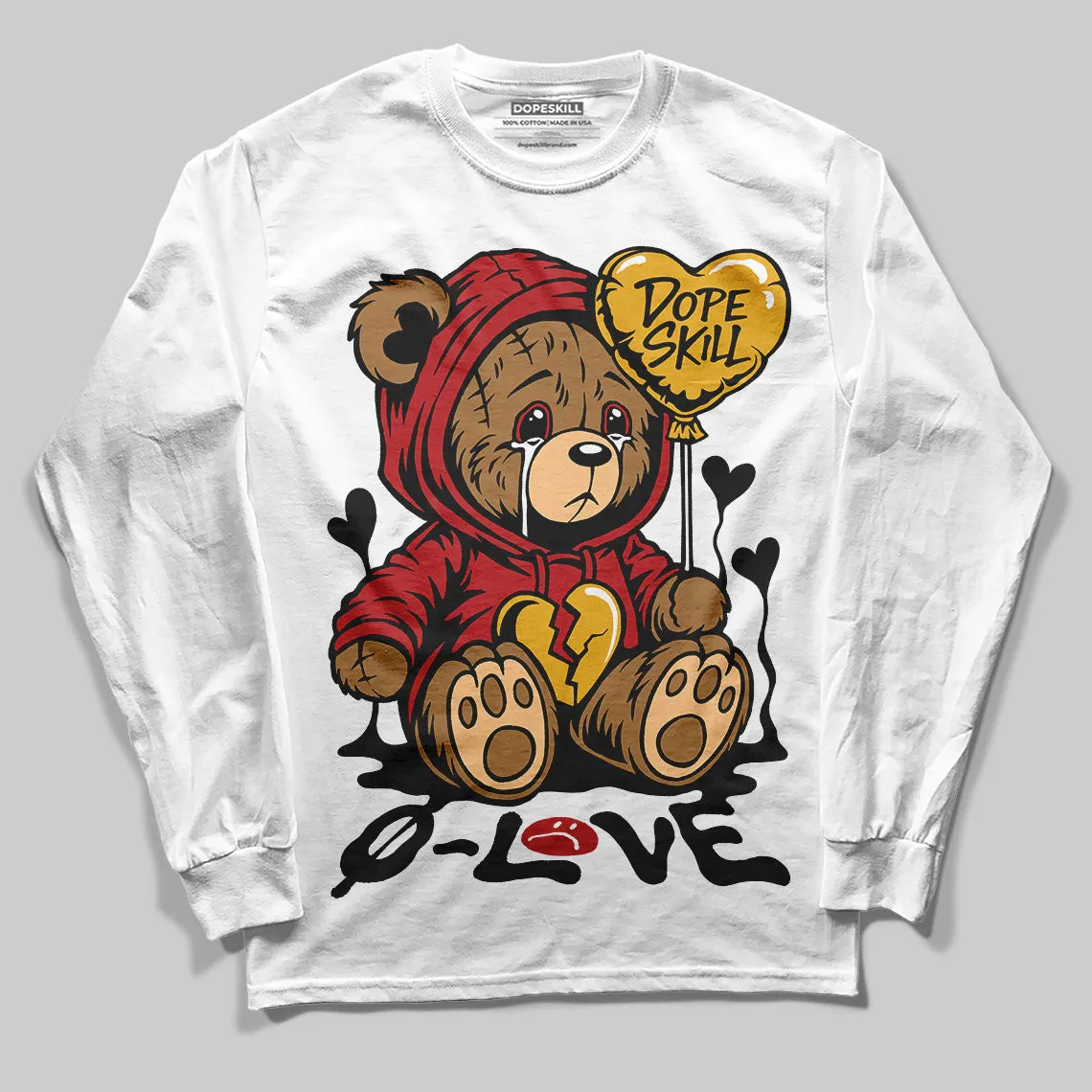 Flu Game 12s DopeSkill Long Sleeve T-Shirt Broken Bear Graphic sold by DopeSkill product image thumbnail 2