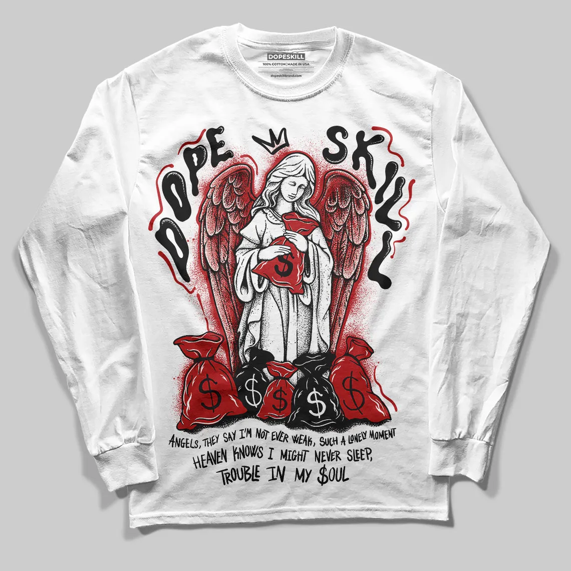 Flu Game 12s DopeSkill Long Sleeve T-Shirt Angels Graphic sold by DopeSkill product image thumbnail 2