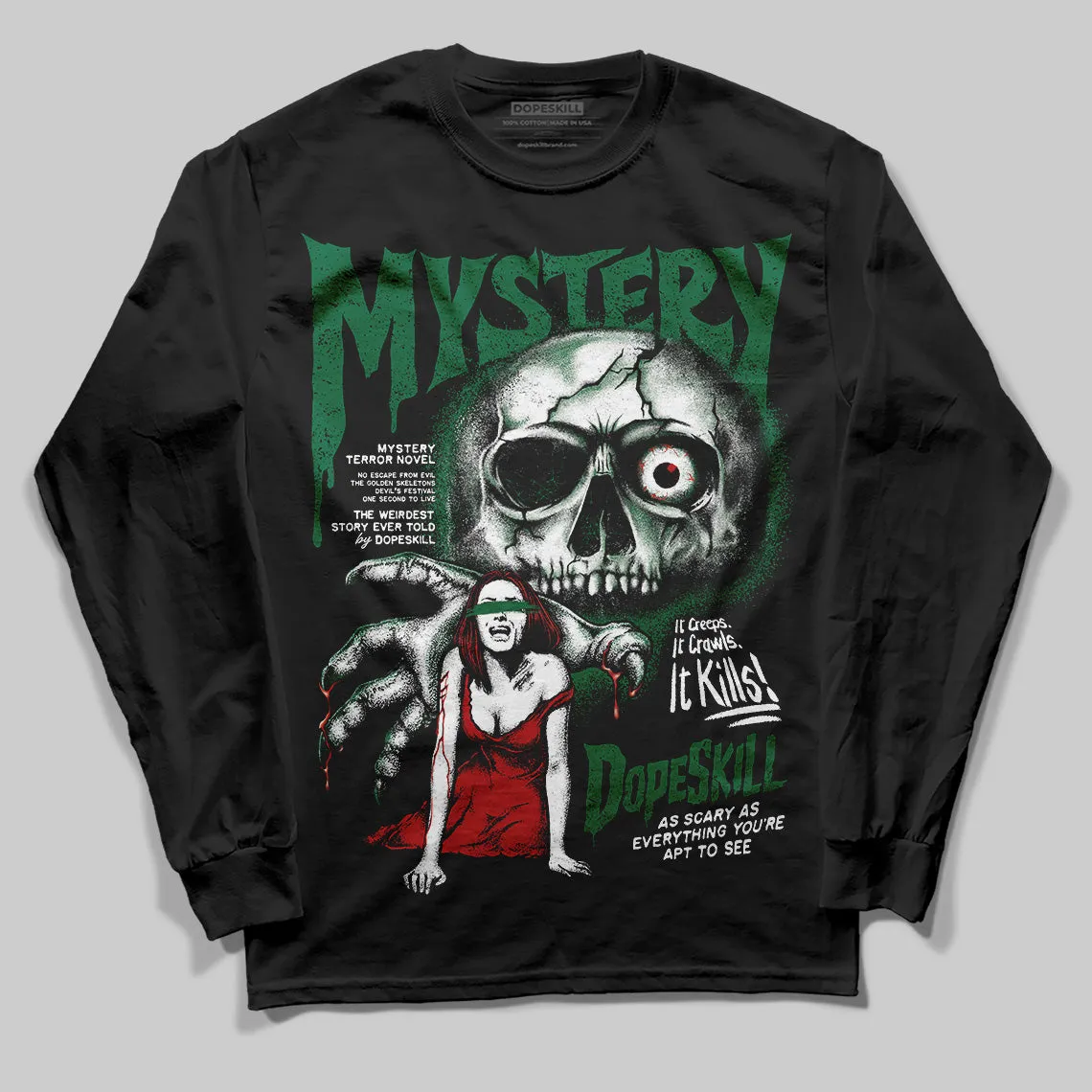 Pine Green 13s DopeSkill Long Sleeve T-Shirt Mystery Ghostly Grasp Graphic sold by DopeSkill product image thumbnail 2