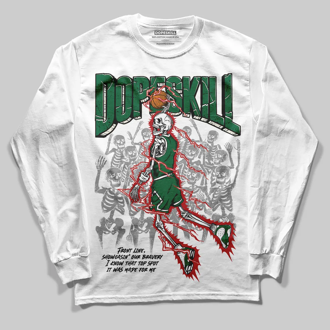 Pine Green 13s DopeSkill Long Sleeve T-Shirt Thunder Dunk Graphic sold by DopeSkill