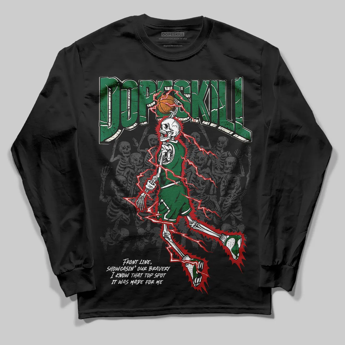 Pine Green 13s DopeSkill Long Sleeve T-Shirt Thunder Dunk Graphic sold by DopeSkill product image thumbnail 2