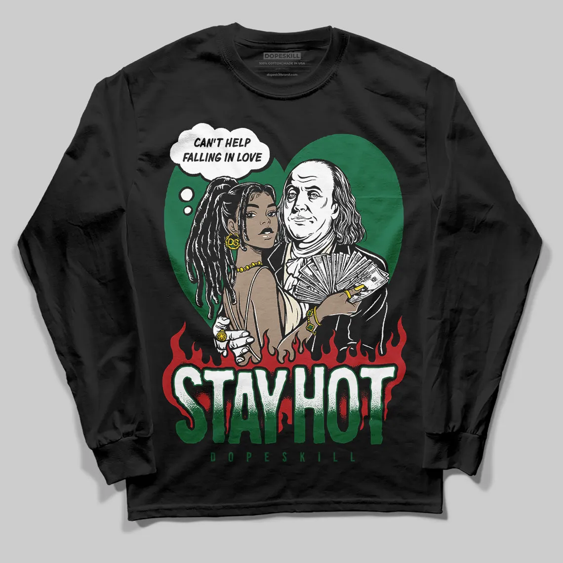 Pine Green 13s DopeSkill Long Sleeve T-Shirt Stay Hot Graphic sold by DopeSkill product image thumbnail 2