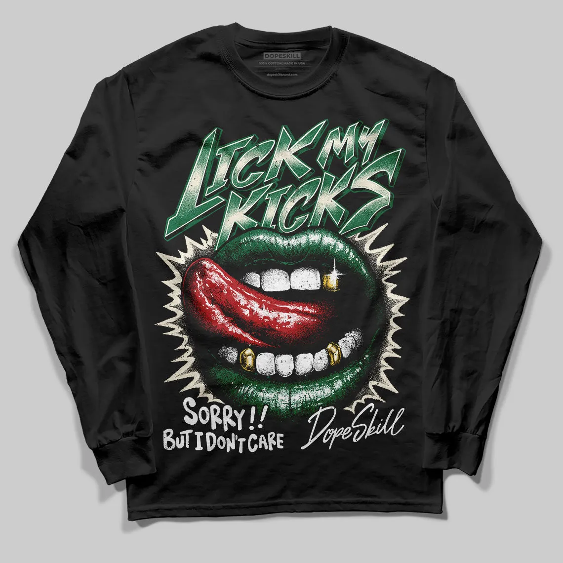 Pine Green 13s DopeSkill Long Sleeve T-Shirt Lick My Kicks Graphic sold by DopeSkill product image thumbnail 2