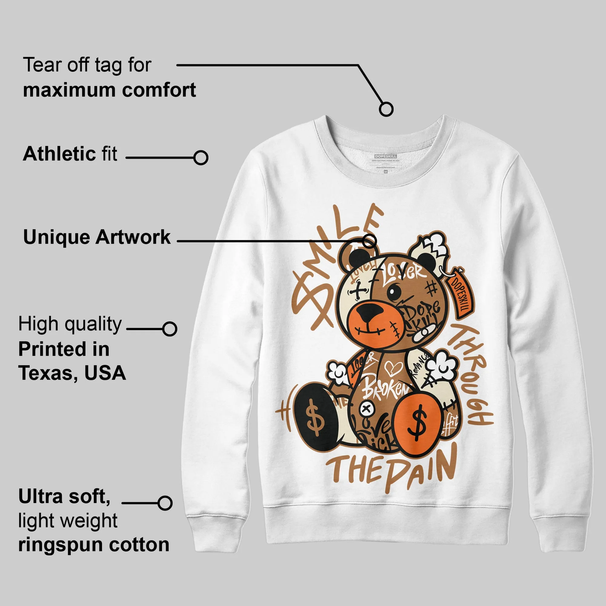 Samba Leopard Pack Preloved Red DopeSkill Sweatshirt Smile Through The Pain Graphic sold by DopeSkill product image thumbnail 3