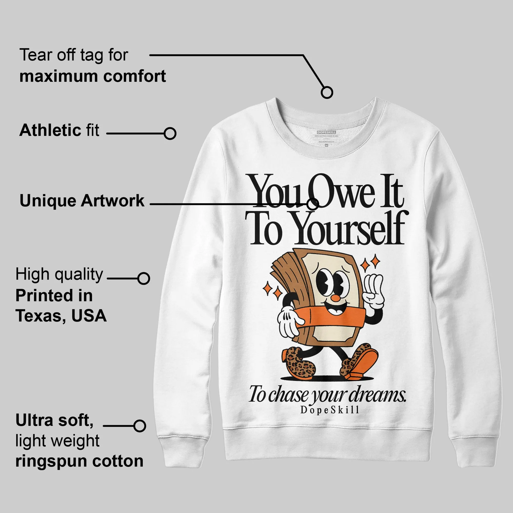 Samba Leopard Pack Preloved Red DopeSkill Sweatshirt Owe It To Yourself Graphic sold by DopeSkill product image thumbnail 3