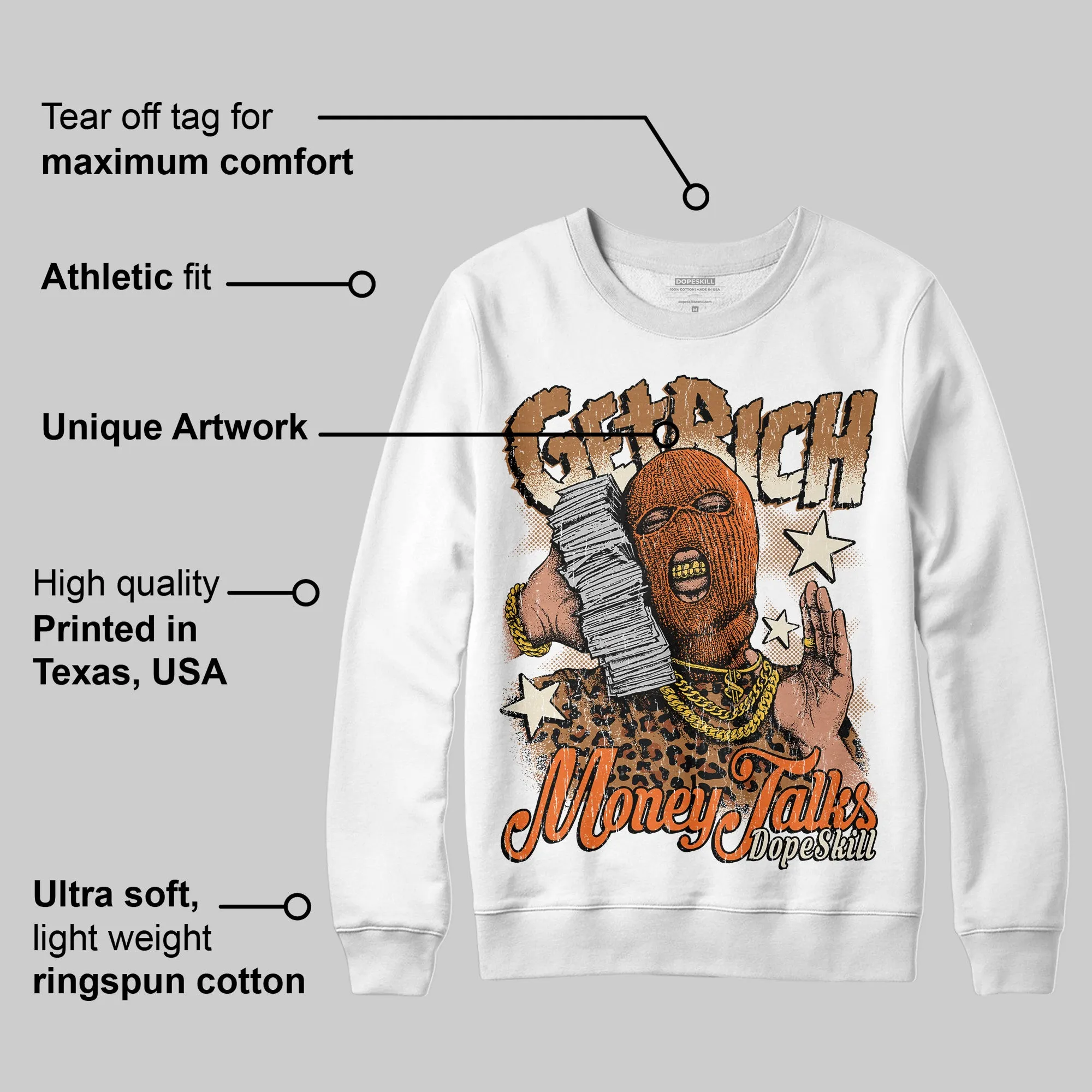 Samba Leopard Pack Preloved Red DopeSkill Sweatshirt Get Rich Graphic sold by DopeSkill product image thumbnail 3