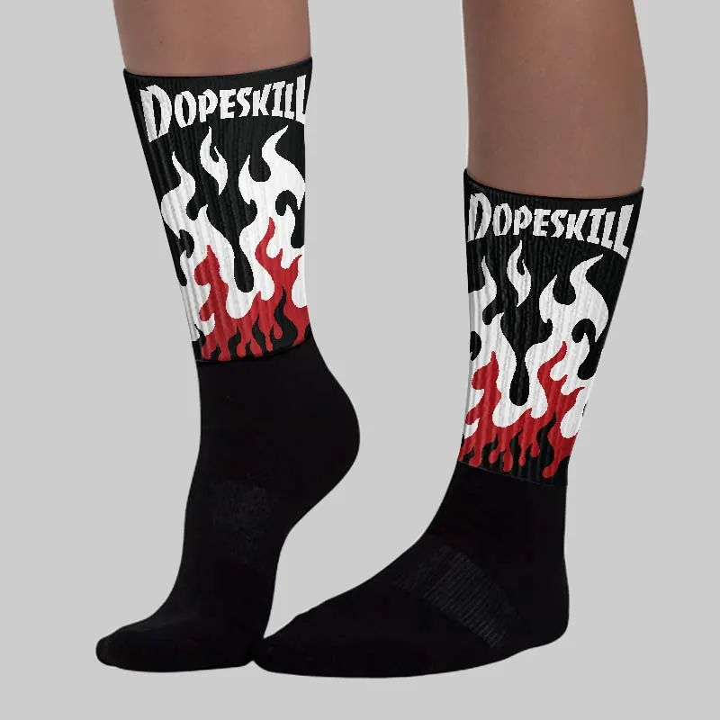 Black Toe Reimagined 1s DopeSkill Sublimated Sock FIRE Graphic sold by DopeSkill product image thumbnail 3