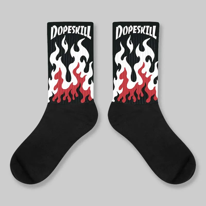 Black Toe Reimagined 1s DopeSkill Sublimated Sock FIRE Graphic sold by DopeSkill