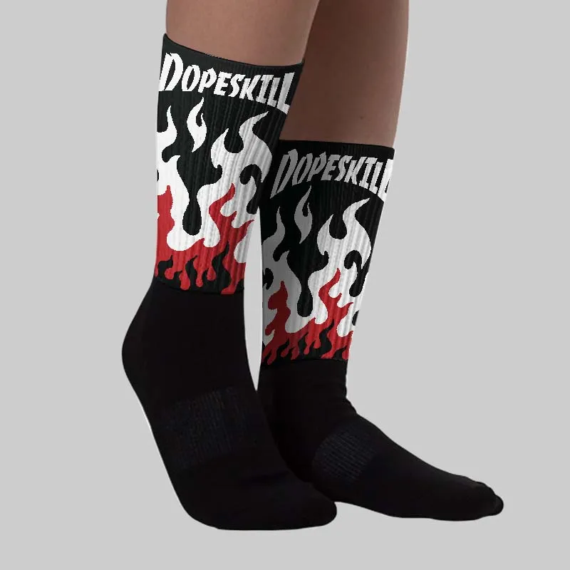 Black Toe Reimagined 1s DopeSkill Sublimated Sock FIRE Graphic sold by DopeSkill product image thumbnail 2