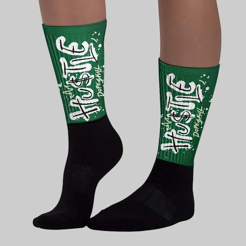 Pine Green 13s DopeSkill Sublimated Sock Hustle Graphic sold by DopeSkill product image thumbnail 3