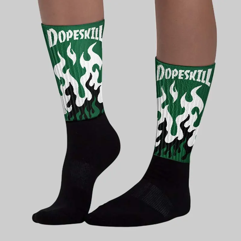 Pine Green 13s DopeSkill Sublimated Sock FIRE Graphic sold by DopeSkill product image thumbnail 3