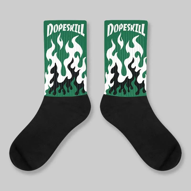 Pine Green 13s DopeSkill Sublimated Sock FIRE Graphic sold by DopeSkill