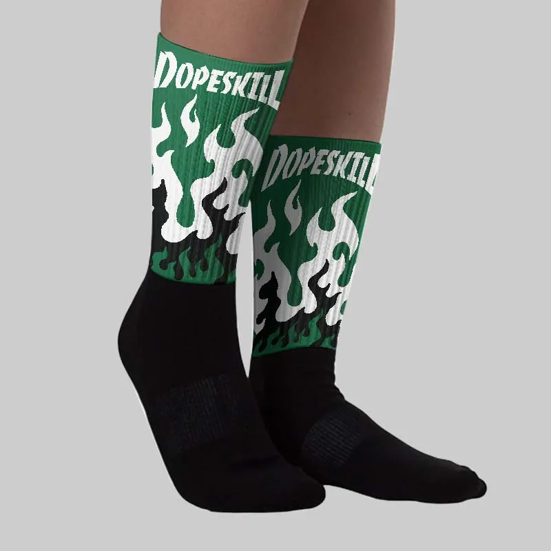 Pine Green 13s DopeSkill Sublimated Sock FIRE Graphic sold by DopeSkill product image thumbnail 2