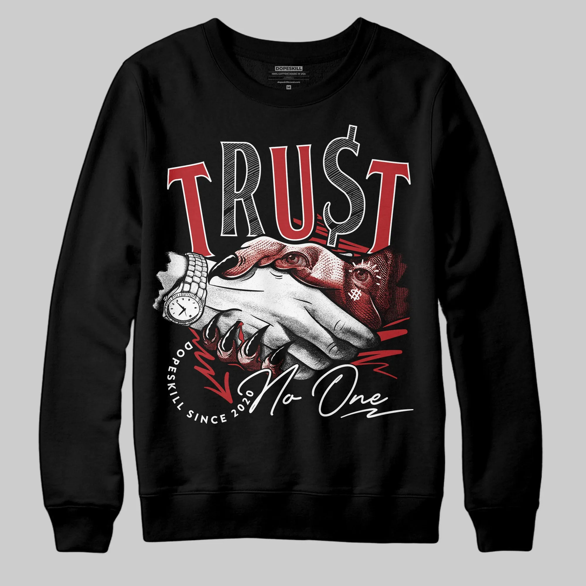 Flu Game 12s DopeSkill Sweatshirt Trust No One Graphic sold by DopeSkill
