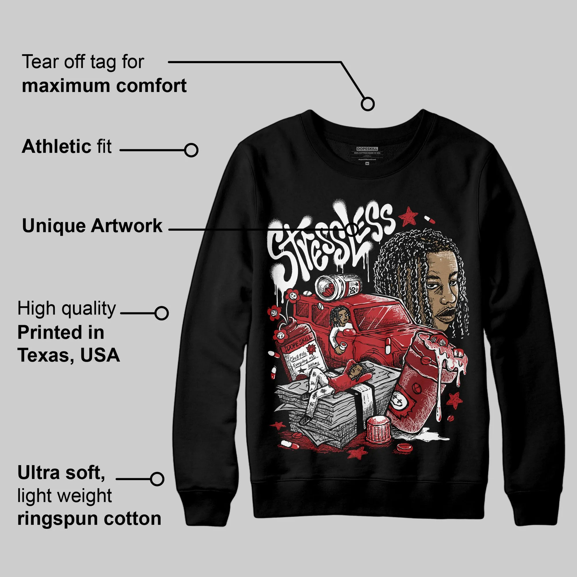 Flu Game 12s DopeSkill Sweatshirt Stressless Graphic sold by DopeSkill product image thumbnail 3