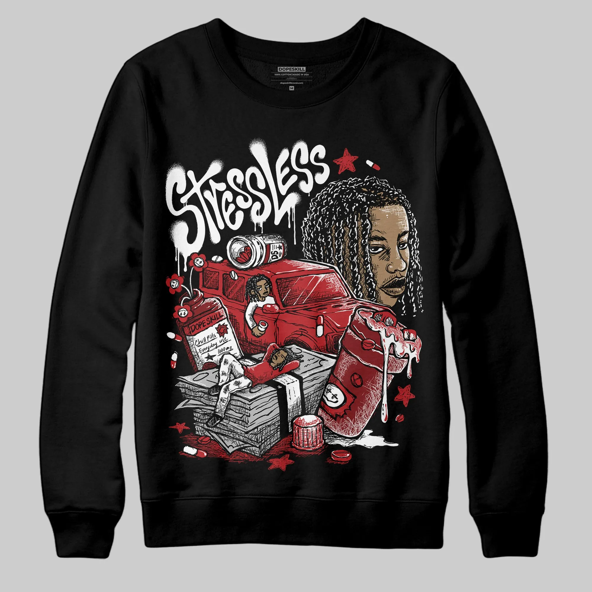 Flu Game 12s DopeSkill Sweatshirt Stressless Graphic sold by DopeSkill