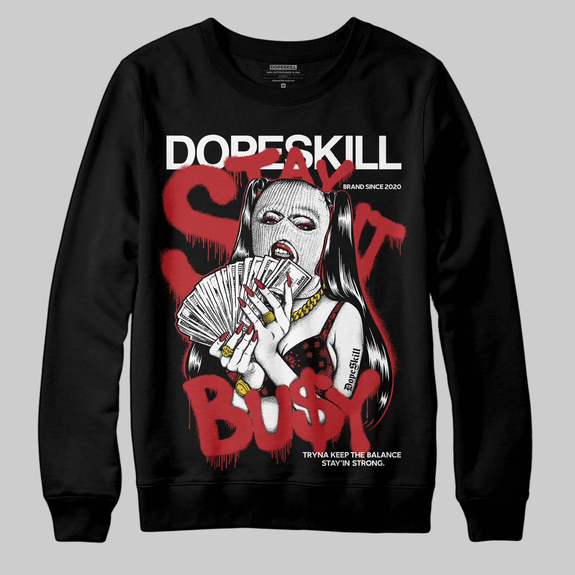 Flu Game 12s DopeSkill Sweatshirt Stay It Busy Graphic sold by DopeSkill