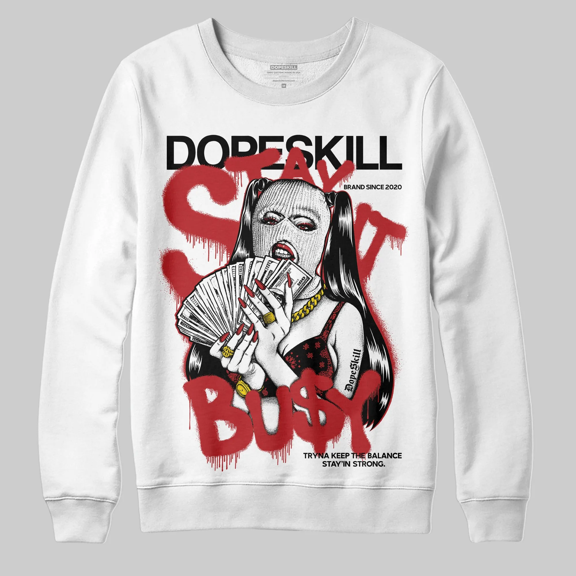 Flu Game 12s DopeSkill Sweatshirt Stay It Busy Graphic sold by DopeSkill product image thumbnail 2