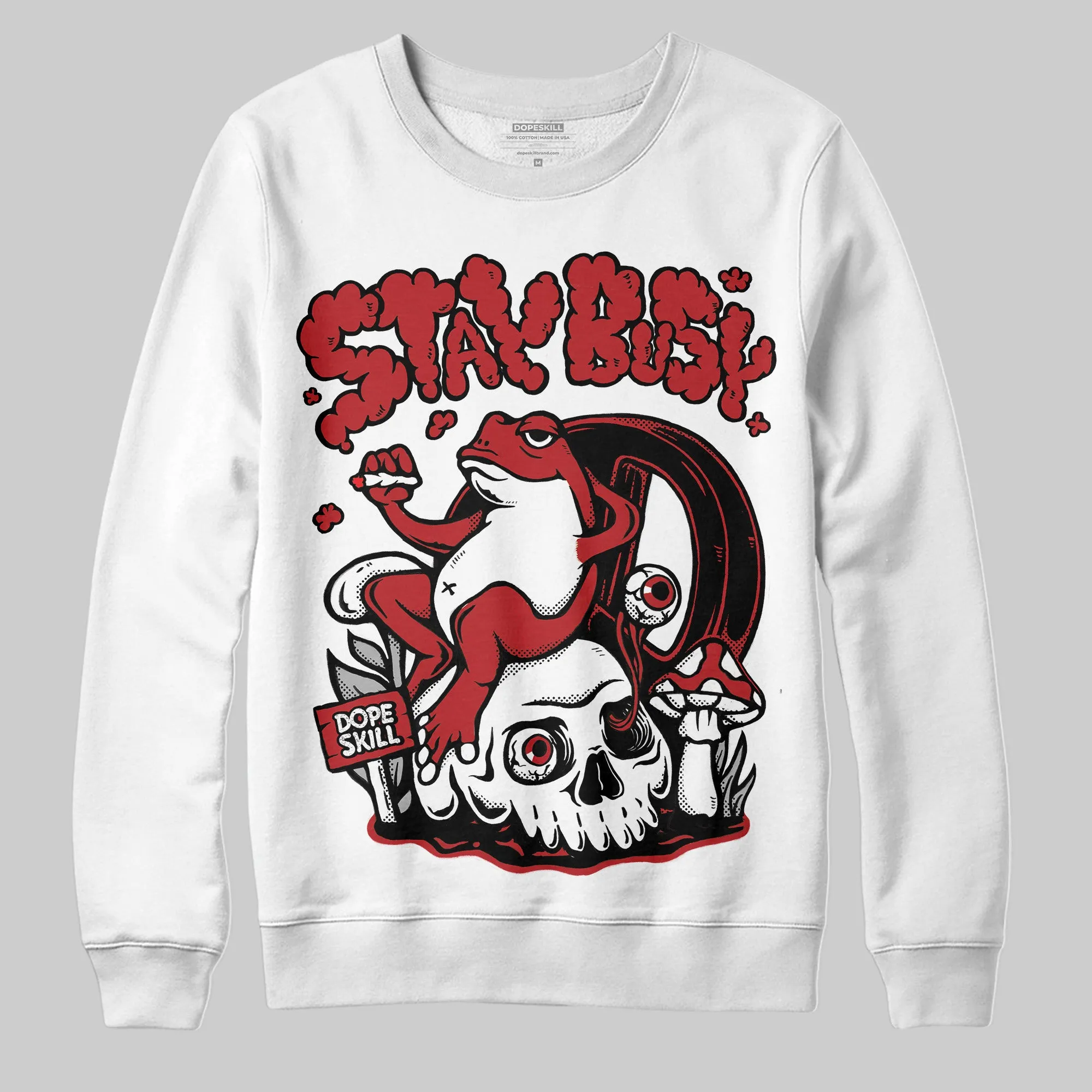 Flu Game 12s DopeSkill Sweatshirt Stay Busy Graphic sold by DopeSkill product image thumbnail 2