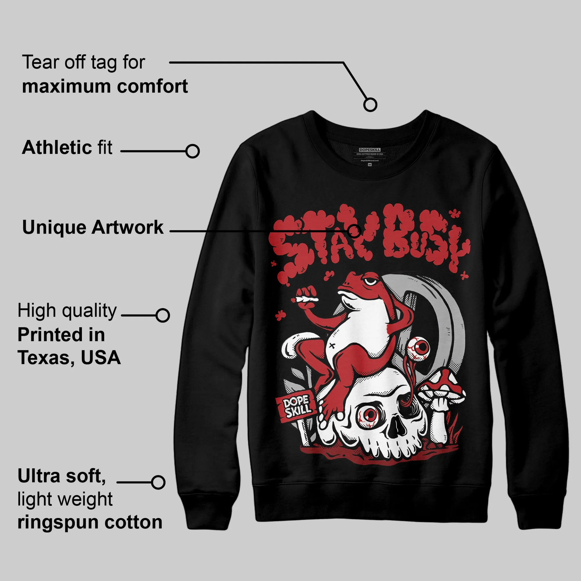 Flu Game 12s DopeSkill Sweatshirt Stay Busy Graphic sold by DopeSkill product image thumbnail 3