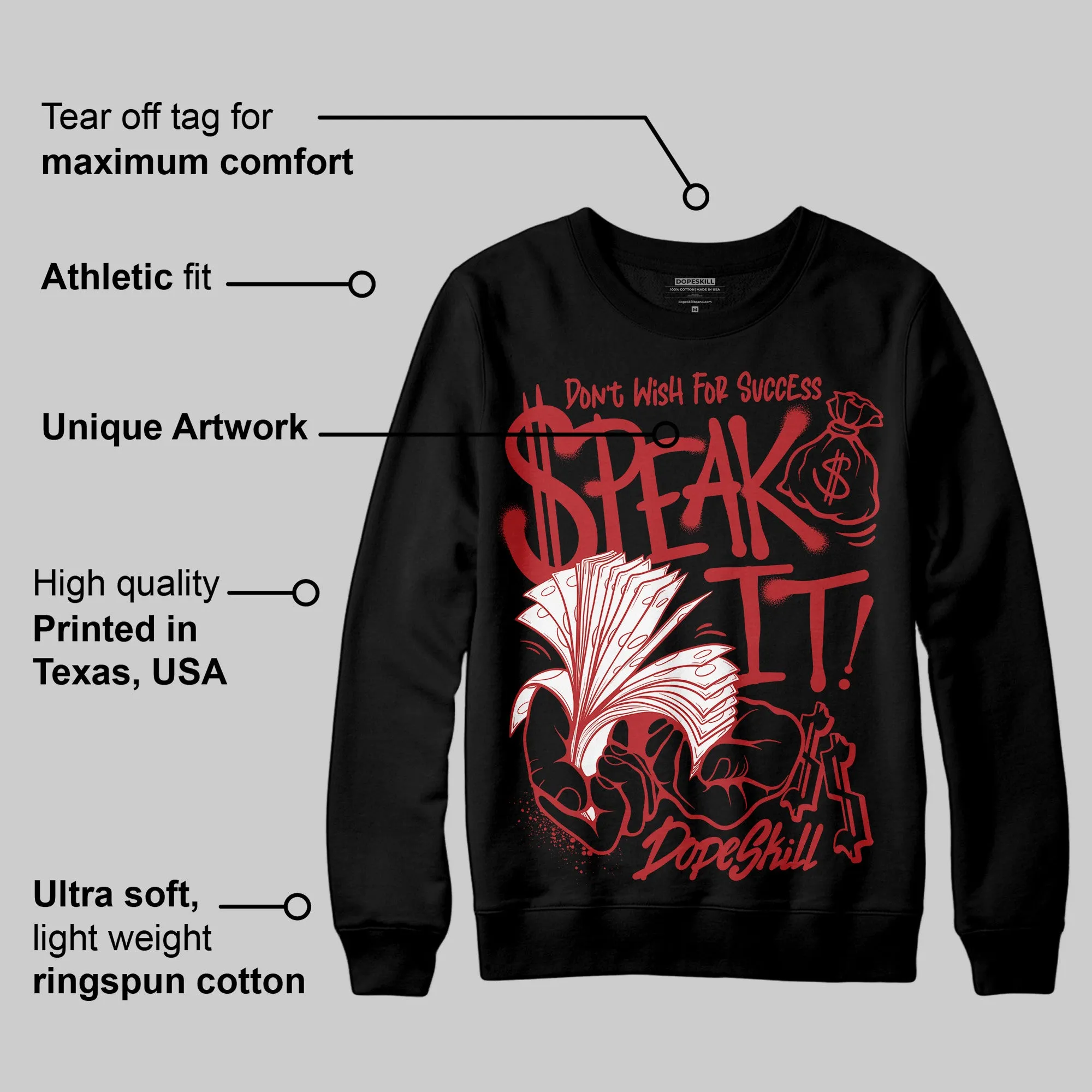 Flu Game 12s DopeSkill Sweatshirt Speak It Graphic sold by DopeSkill product image thumbnail 3